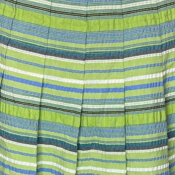 Worthington Skirt Womens 4 Pink‎ Green Blue Stripe A-Line Skirt Casual Office - Picture 5 of 8